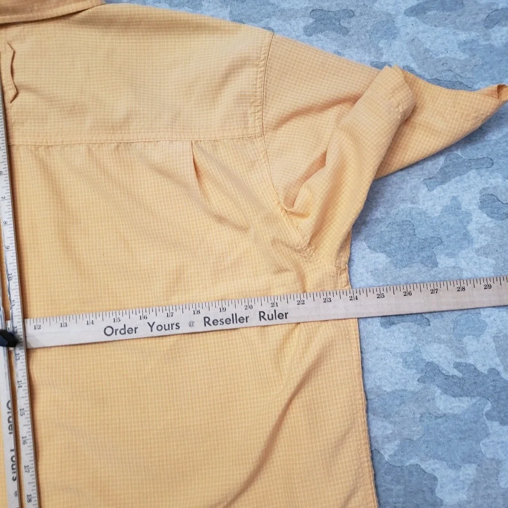 The North Face Shirt Mens Large Orange Pockets Short Sleeve‎ Button Up